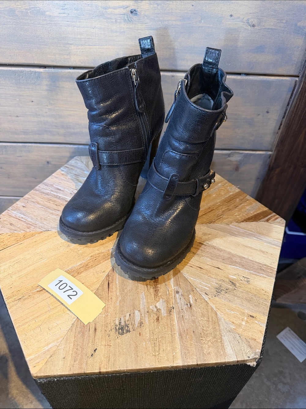 Tory Burch Black Leather Ankle Boots with Buckle Detail
